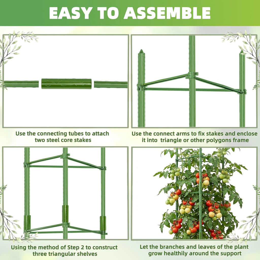 EWPJDK 6-Pack Tomato Cage for Garden Plant Support 48 INCH Garden Stakes Adjustable Tomato Cage for Climbing Plants