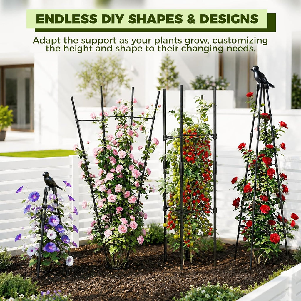 2 Pack Cucumber Trellis, 4FT Cucumber Trellis for Raised Bed, Garden Obelisk Trellis for Climbing Plants Outdoor