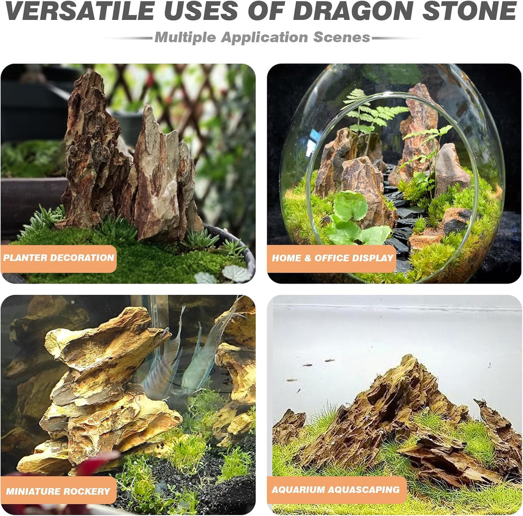 Unocho Aquarium Rocks 5lb Dragon Stone for Aquariums Landscaping Model Fish Tanks Terrariums Vivariums Paludarium