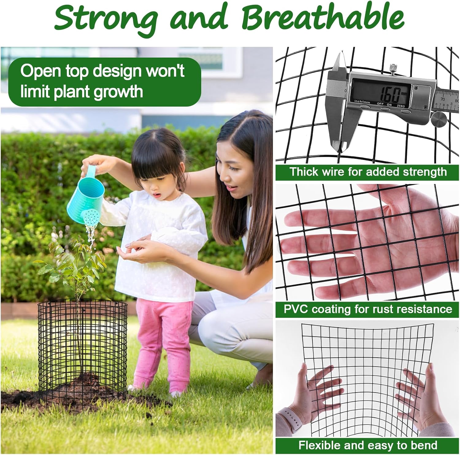 30 Pcs Plant Protectors from Animals, 16x12 Inch Large Metal Plant Cages Chicken Wire Cloche with Zip Ties and Stakes