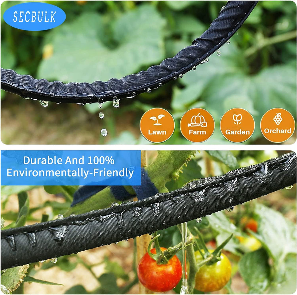 Secbulk 2026 Flat Soaker Hose 200 ft for Garden, 200' (50ft x 4) Linkable Drip Hose Diy Garden Irrigation System Saving