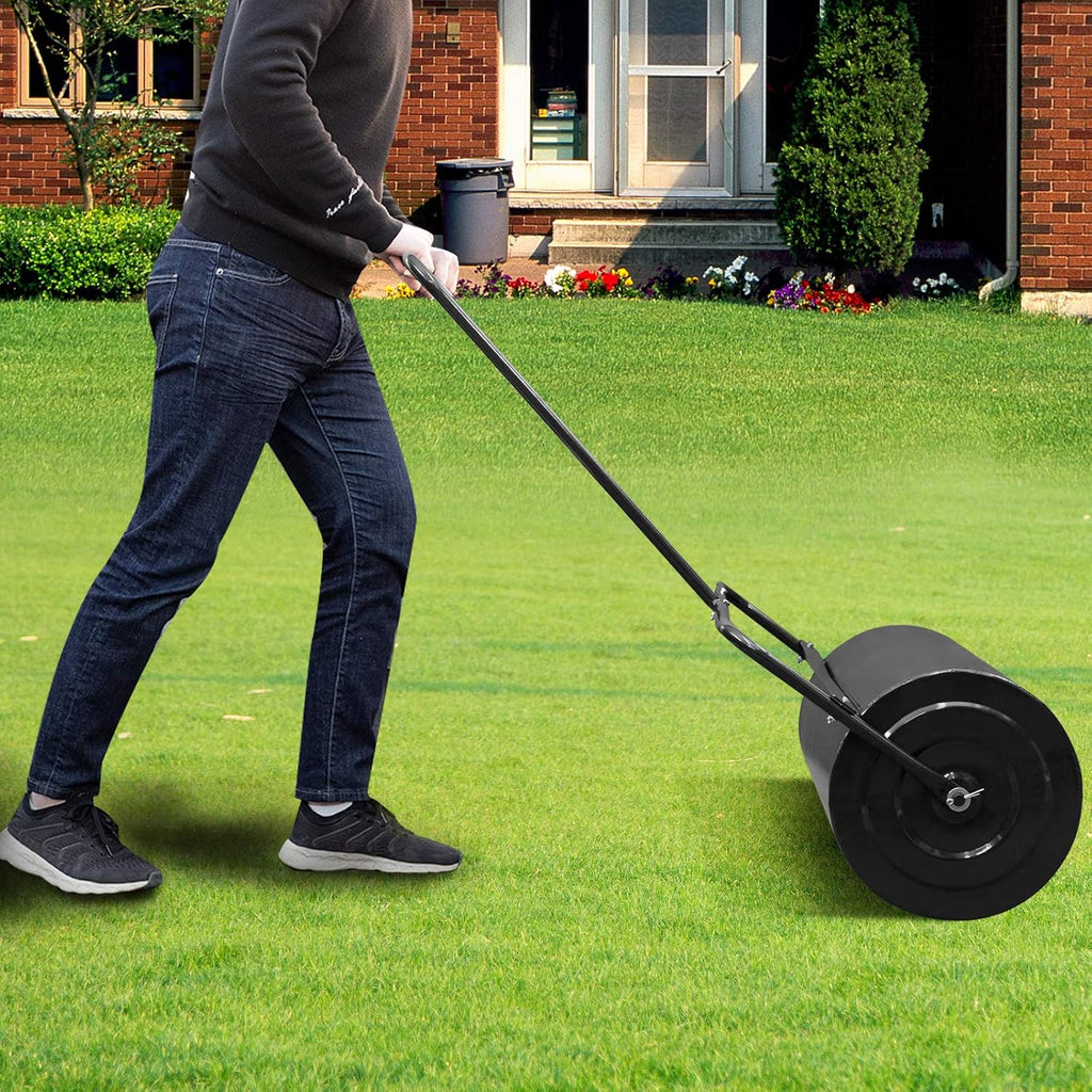 VINGLI 20 Inch Lawn Roller Water Filled Pull Behind Garden Drum Roller Push/Tow Behind, Water/Sand Filled for Garden