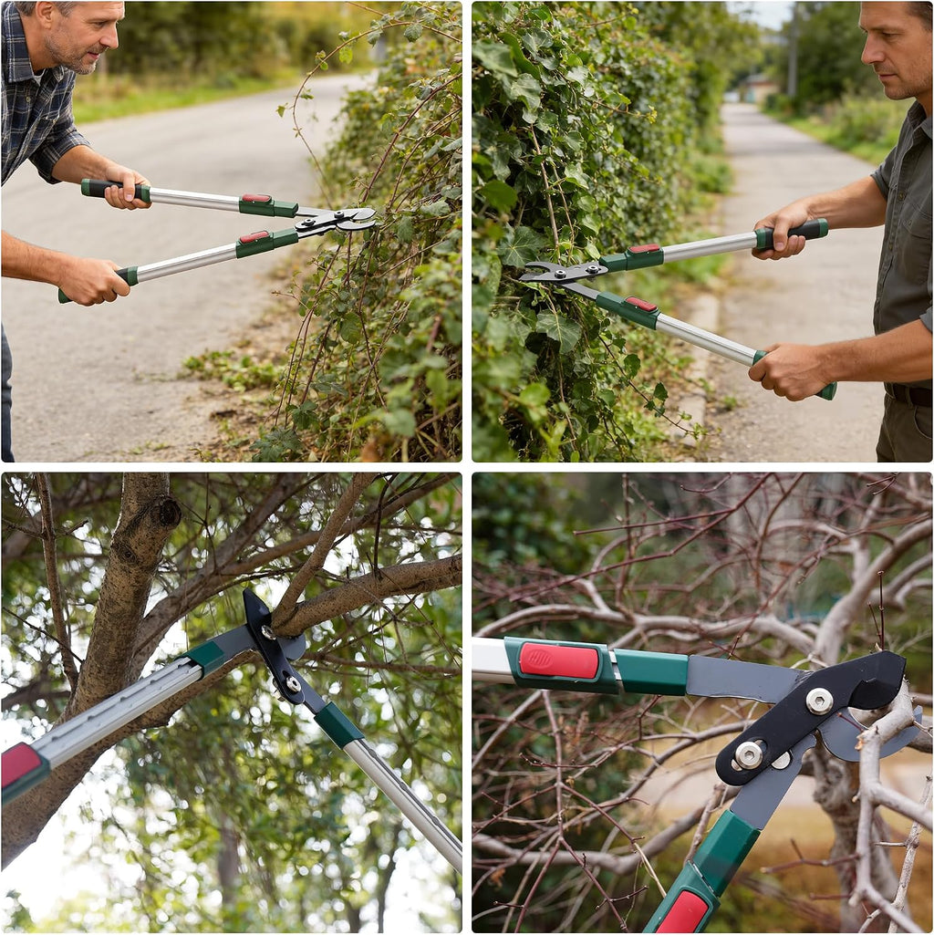 GARTOL 2-Inch Cutting Capacity Bypass Loppers, 26-33" Extendable Tree Branch Cutter, Professional Gear-Driven