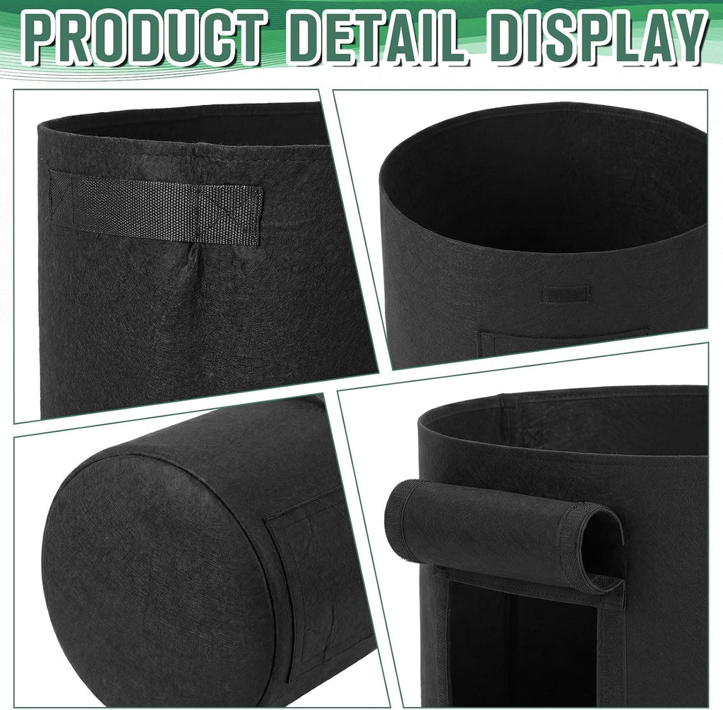 6 Pcs 30 Gallon Potato Grow Bags with 2 View Windows Heavy Duty Pots Growing Containers with Sturdy Handles, Potato