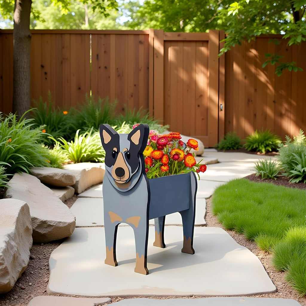 Australian Cattle Dog Planter Pots, Animal Shaped Flower Pot | Cute Plant Gift for Women and Pet Lovers, Indoor Outdoor