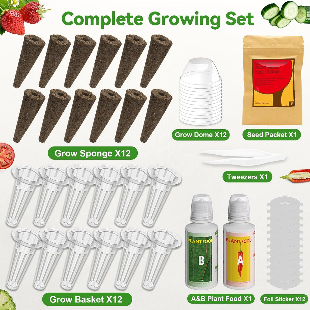 inbloom 12-Pod Fruit Seed Pod Kit for AeroGarden, iDOO, Ahopegarden Hydroponic Growing System, Included Strawberry
