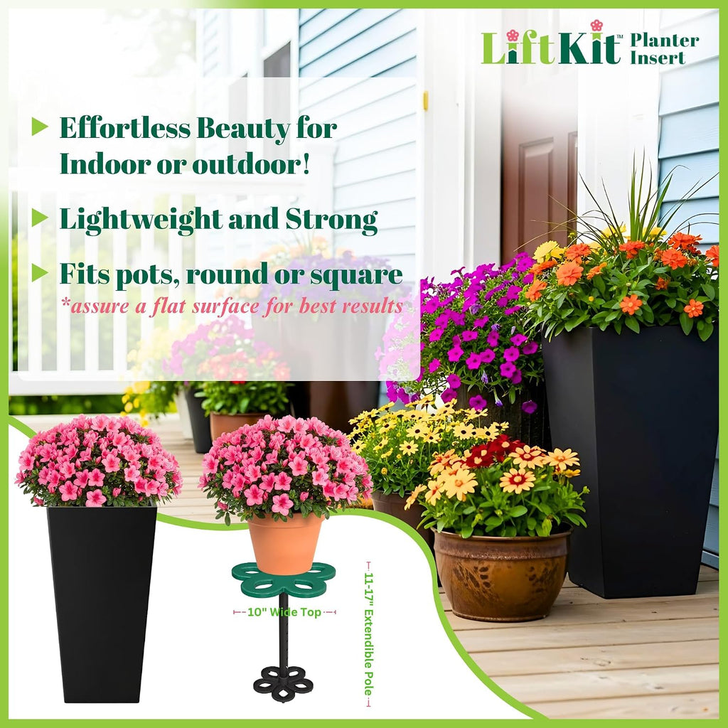 Lift Kit Planter Insert Tall Tapered Plant Riser Fill Bottom of Tall Flower Pots and Large Plant Containers | Indoor