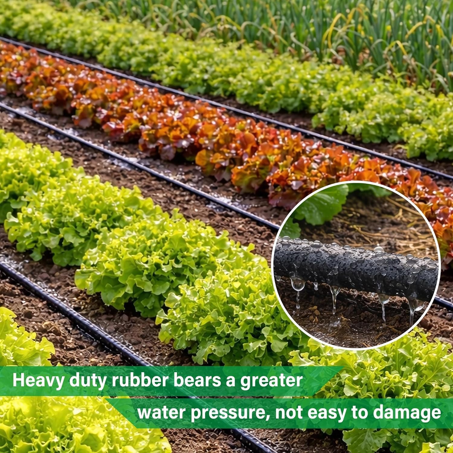 MIXC Drip Irrigation System with 100FT 1/4" Soaker Hose | 80% Water Savings, Weeping Tech for Deeper Root Watering