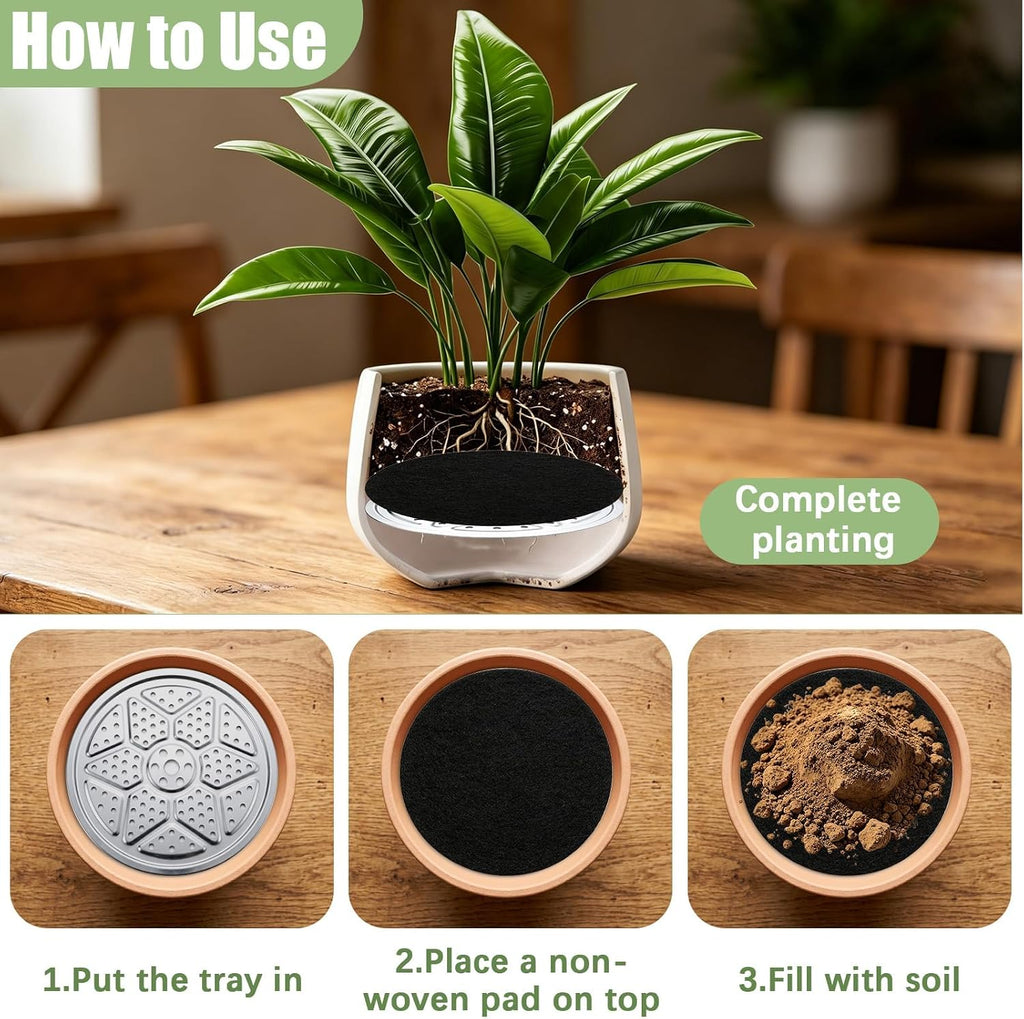 8PCS Round Planter Inserts, 13" Planter Pot Filler Insert for Large Tall Pots with Drainage Holes, Reusable Liner Use