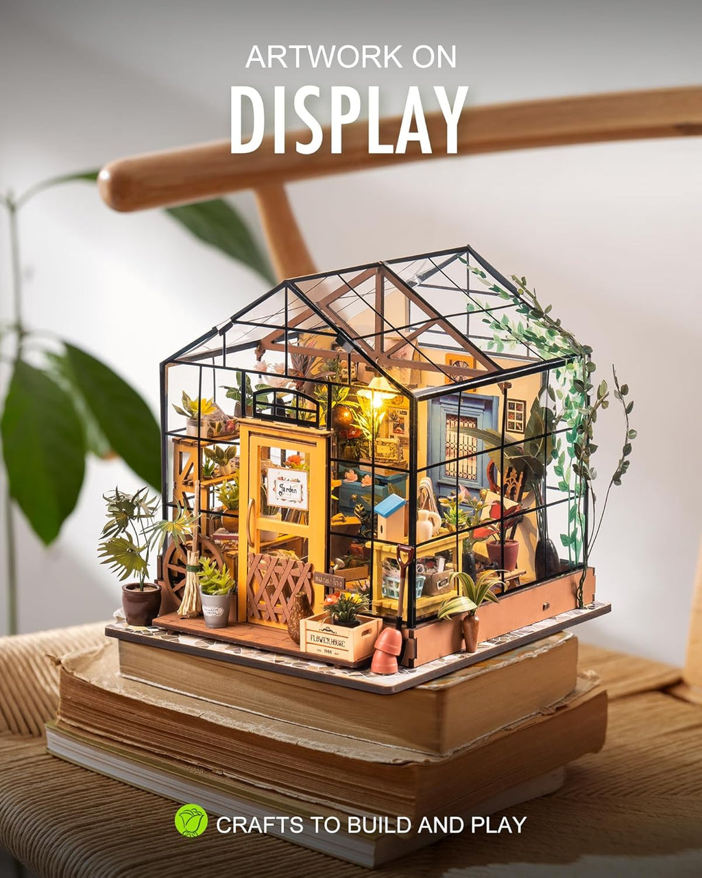 Rolife DIY Miniature Greenhouse Kits for Adults - Cathy's Flower House | Beginner-Friendly Diorama Kits Mayberry Street