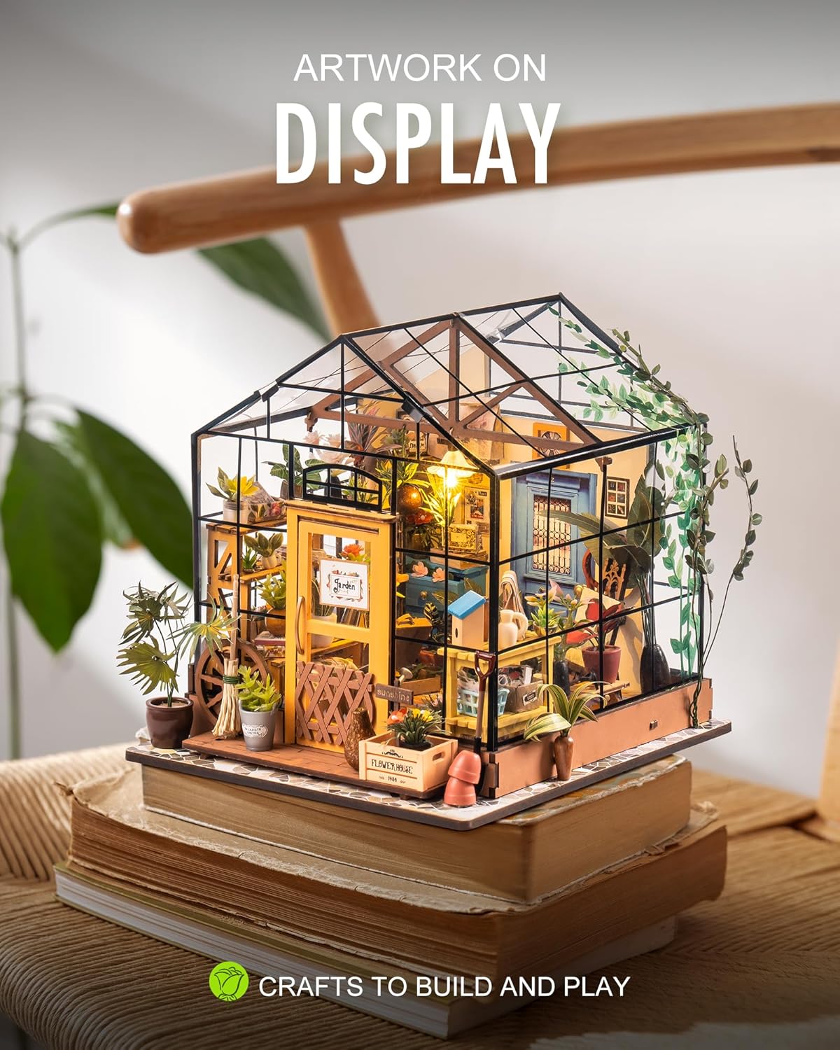 Rolife DIY Miniature Greenhouse Kits for Adults - Cathy's Flower House | Beginner-Friendly Diorama Kits Mayberry Street