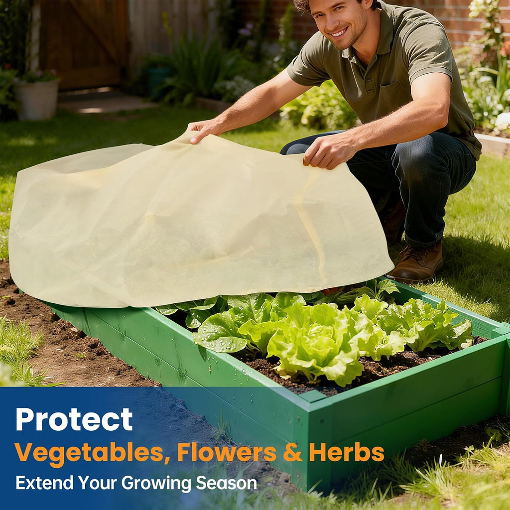 Plant Covers Freeze Protection, 2 Pack Garden Covers for Raised Bed, Frost Cloths for Outdoor Plants, Winter Protection