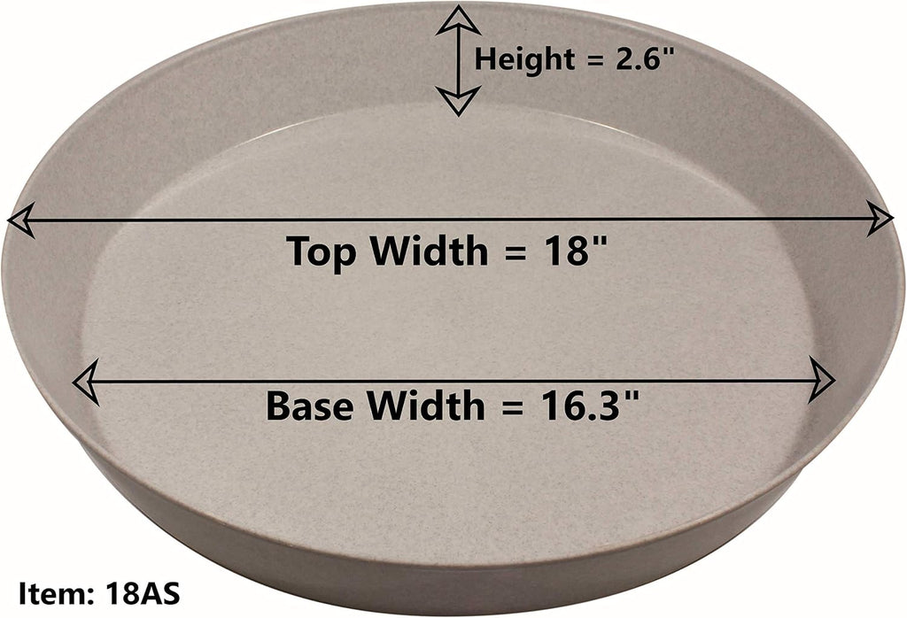 Saucers 18 Inch (16.3 Inch Base), Hunter Green Case of 2 | Hunter Green Colored Polypropylene, Heavy Duty