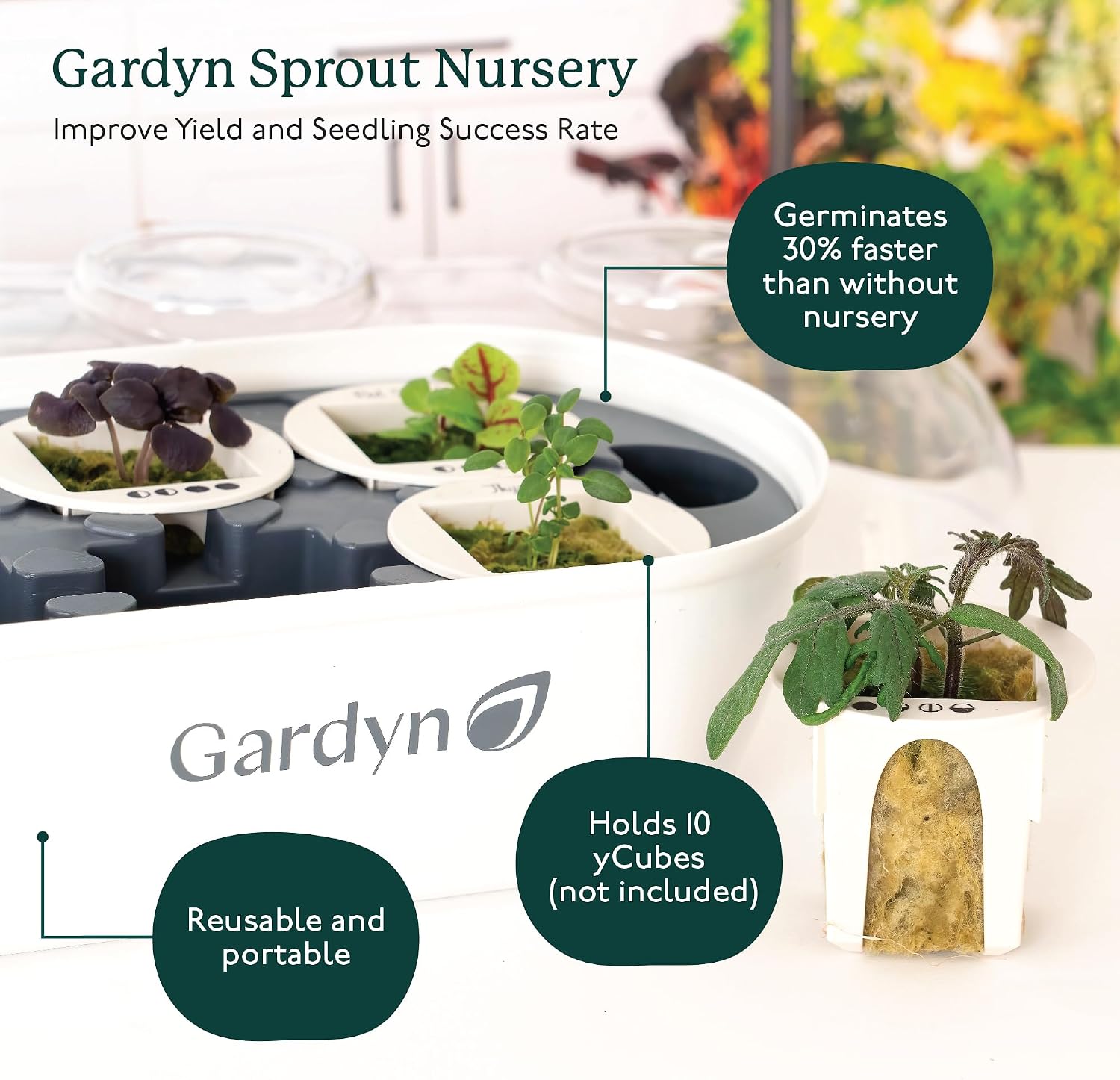 Gardyn Indoor Garden Nursery - Seed Starter Germination Kit | Hydroponic growing system tray, works with Gardyn Home