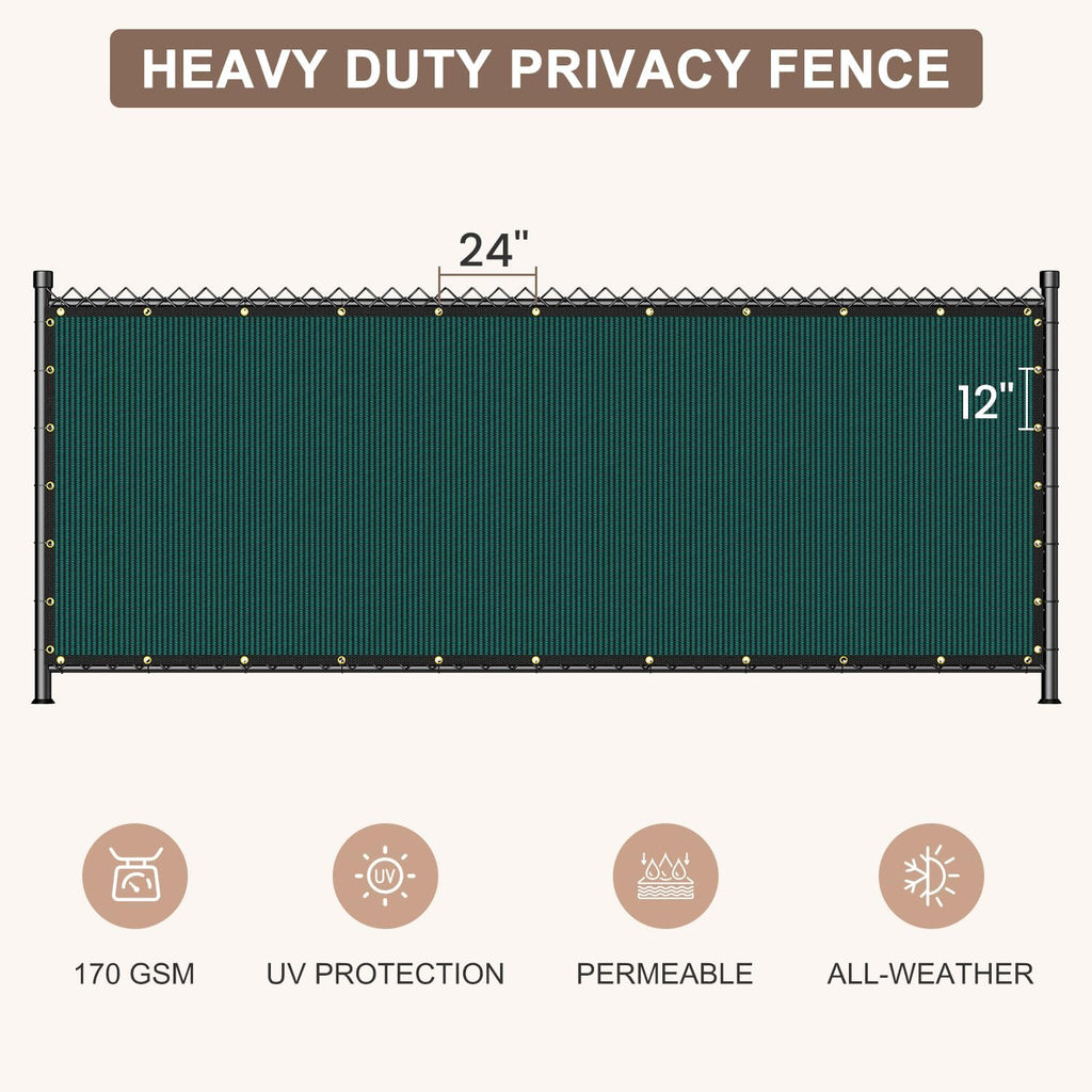 6X50FT Privacy Screen Fence, Heavy Duty Fencing Shade Cover, 170GSM 90% Blockage Mesh Shade Net for Wall Garden Yard