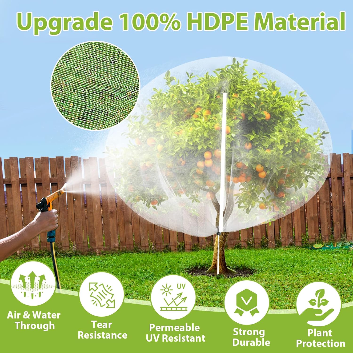Large Fruit Tree Netting, 12X12FT Insect Garden Net, Zipper, Drawstring | Tree Net, Bird Netting, Garden Protection