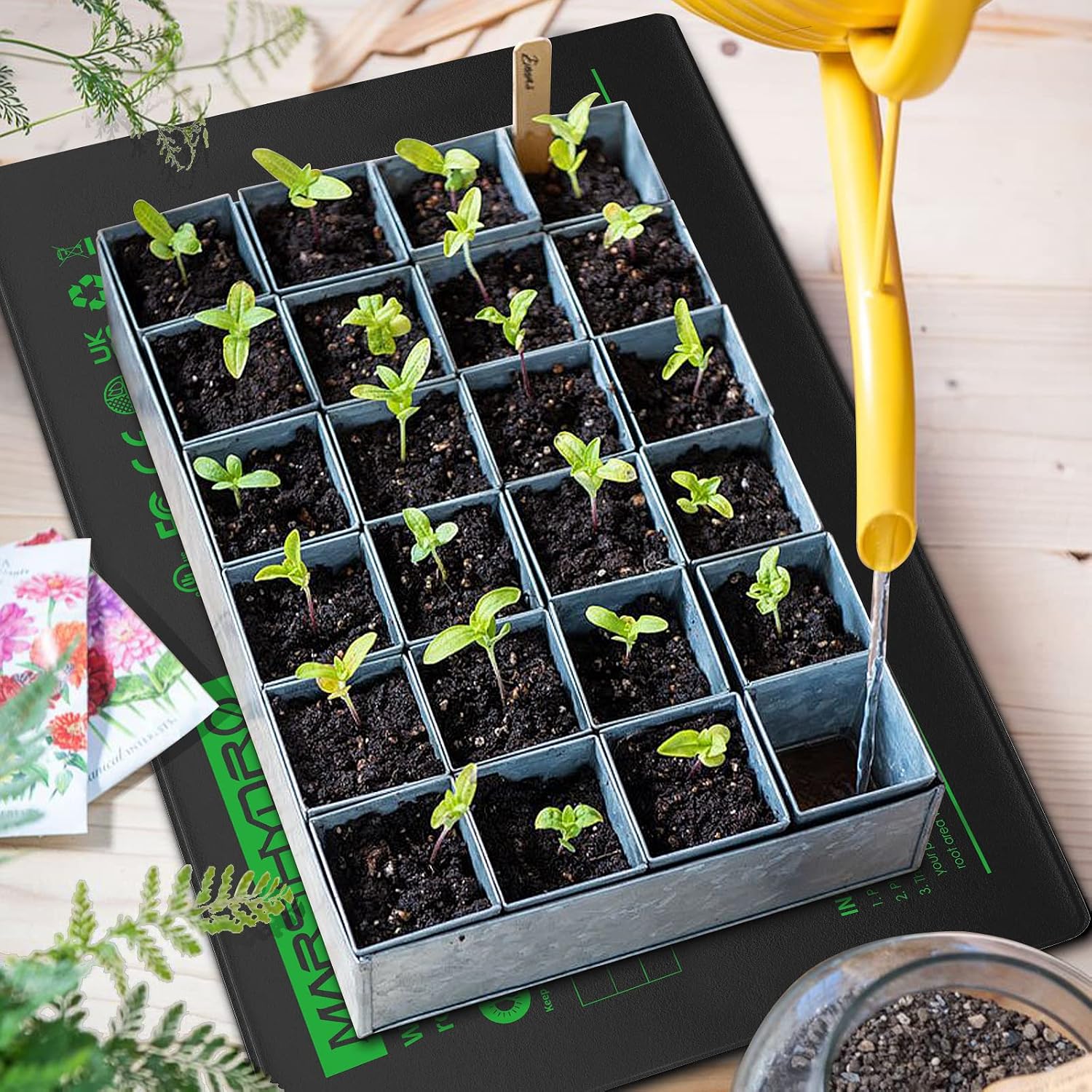 MARS HYDRO 10''x 20.75'' Seedling Heat Mat with Thermostat Combo Set，Heating Pad for for Germination, Indoor Gardening