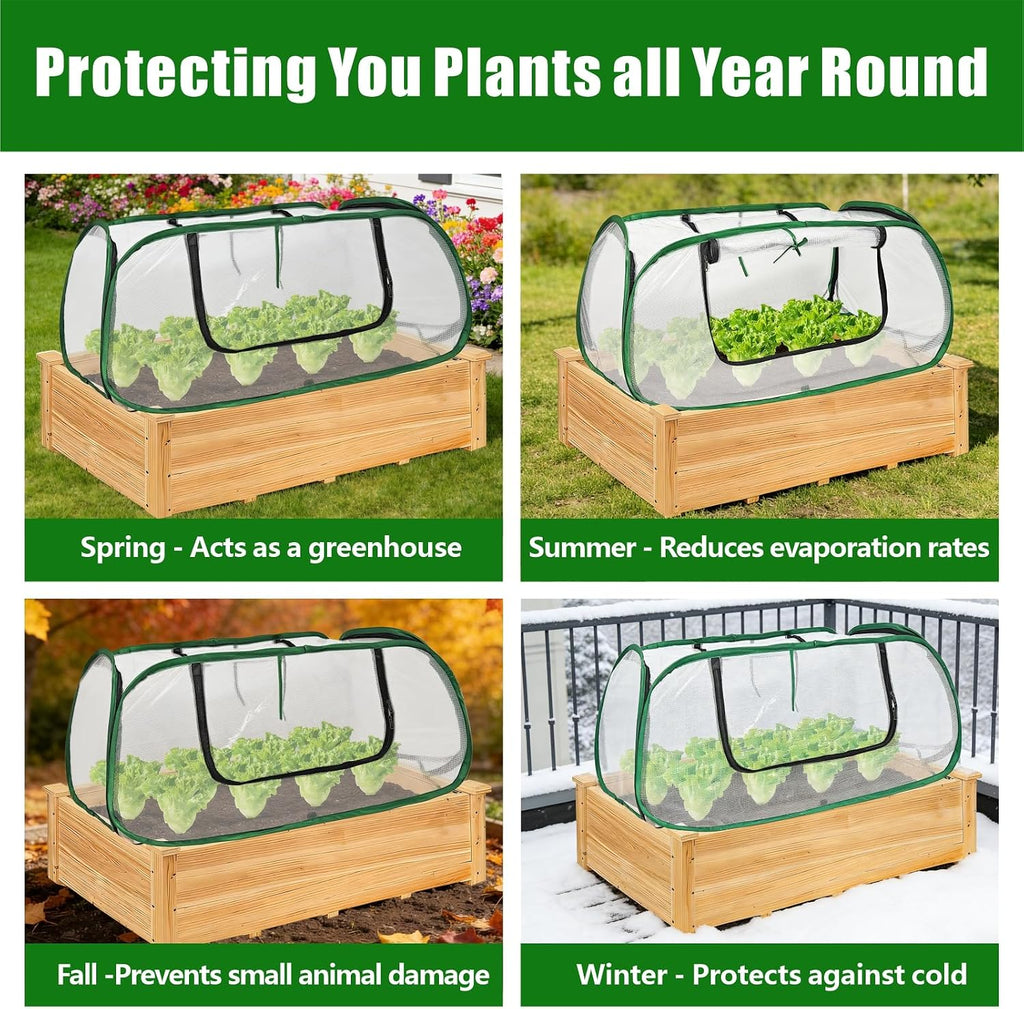Dual-Layer Garden Plant Cover for Raised Beds,45x22x16 Freeze Protection | Breathable Mesh, Pop Up Garden Rows Plants
