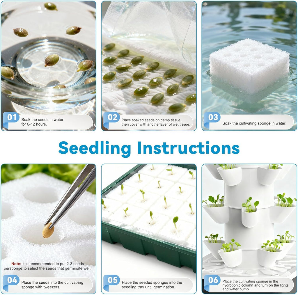 JESLED 6 Tiers Hydroponics Growing System Kits with LED Grow Lights,Tent | Dual Auto Timers Indoor Vertical Hydroponic
