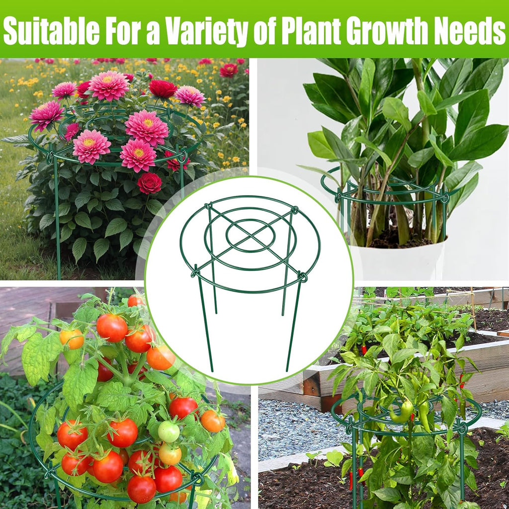MJZ 4 Pack Peony Cages and Supports, 11.5" Dx16 H Metal Plant Supports | Heavy Duty Metal Peony Support Cage Flower