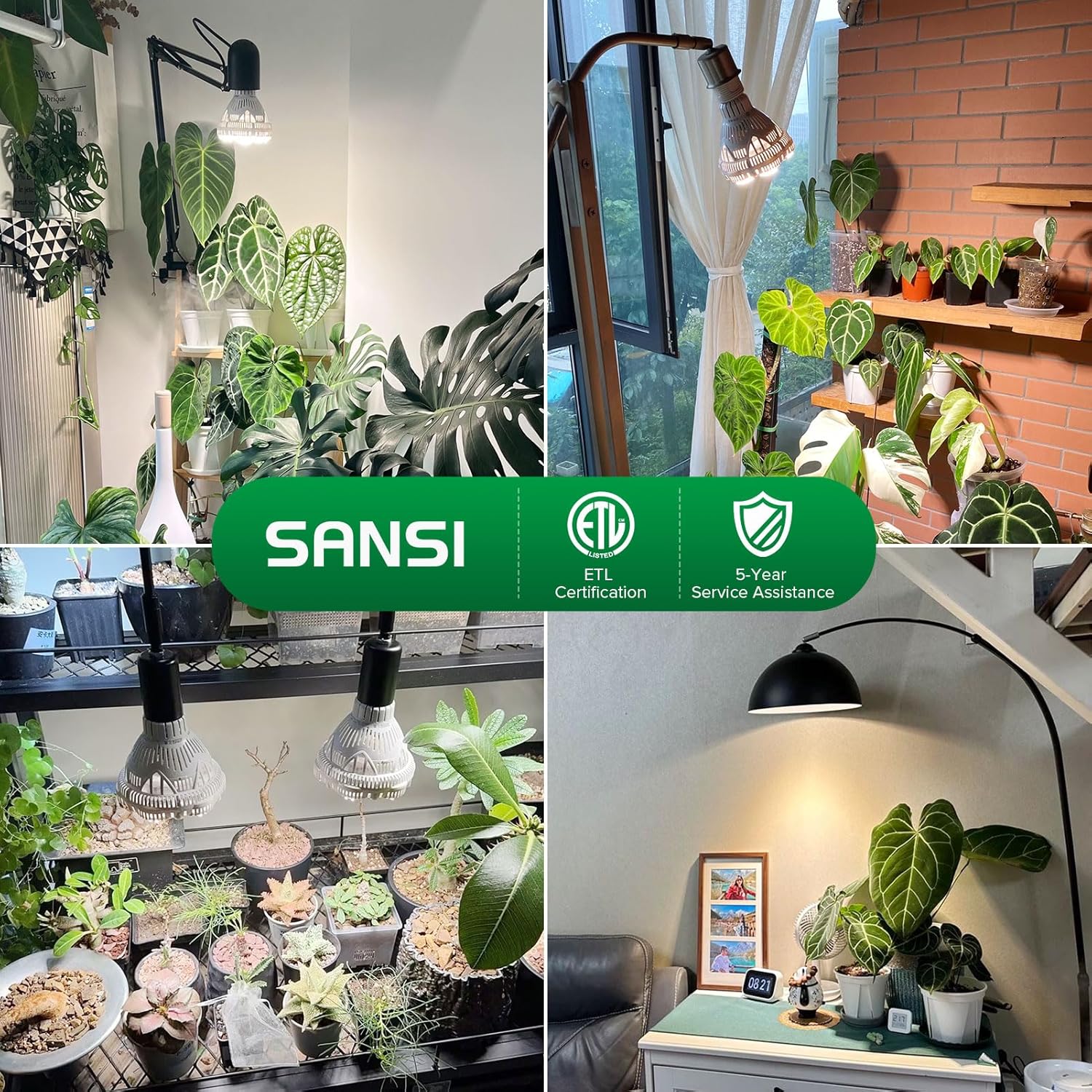 SANSI Grow Lights for Indoor Plants, 36W Plant Lights for Indoor Growing | 400 Watt Equivalent BR30 Grow Light Bulb