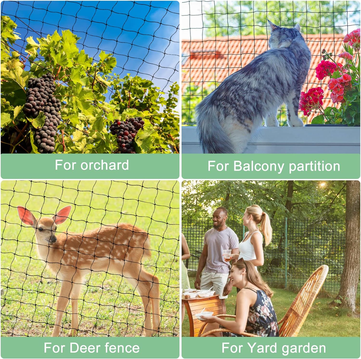 BSTPCOO Bird Netting for Chicken Coop 25'x25', Poultry Netting, 3/4" Mesh | Chicken Netting for Hawks, Aviary Net Deer