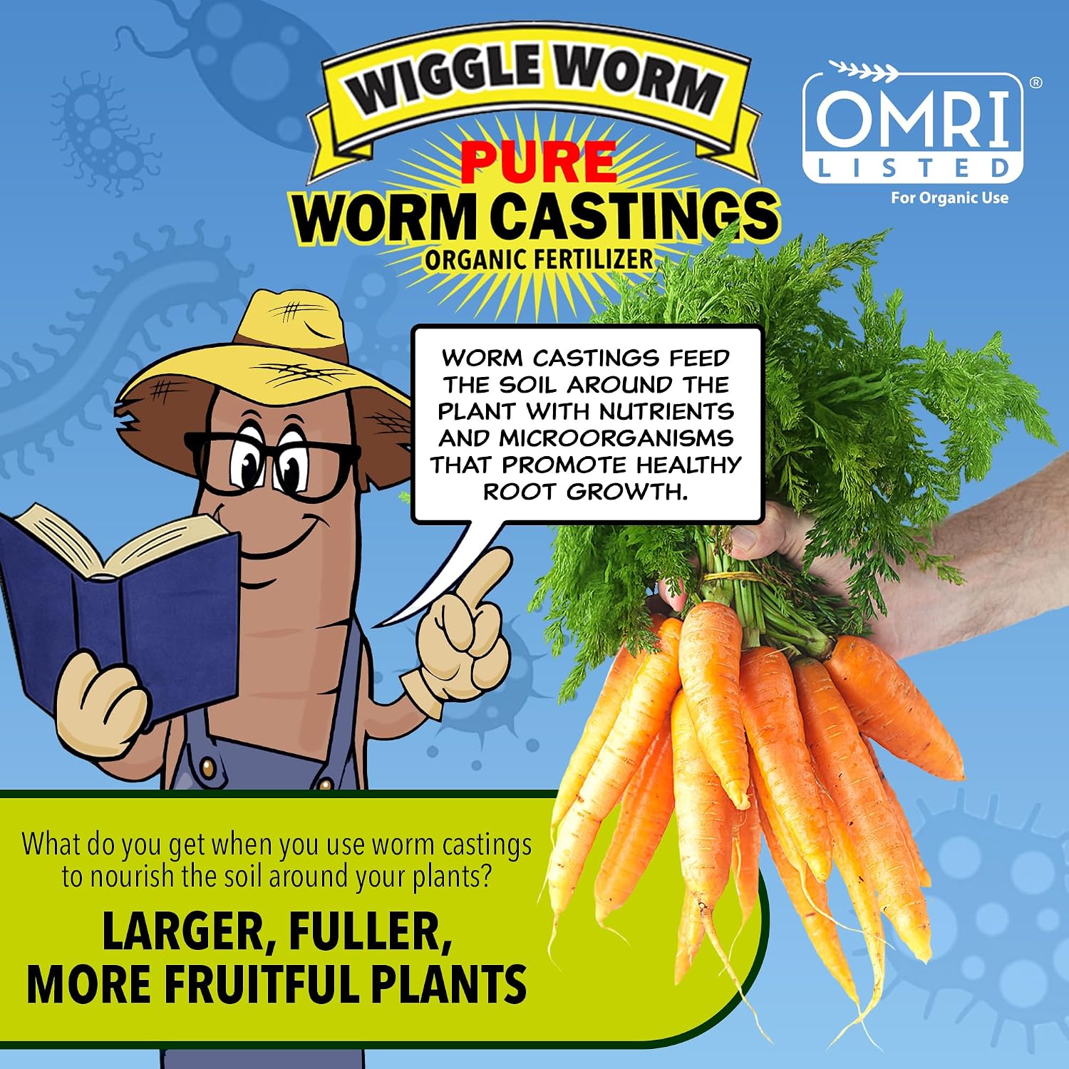 Wiggle Worm 100% Pure Organic Worm Casting Fertilizer, 4.5lb (Pack of 2) | Mineral-Dense Formula Improves Soil