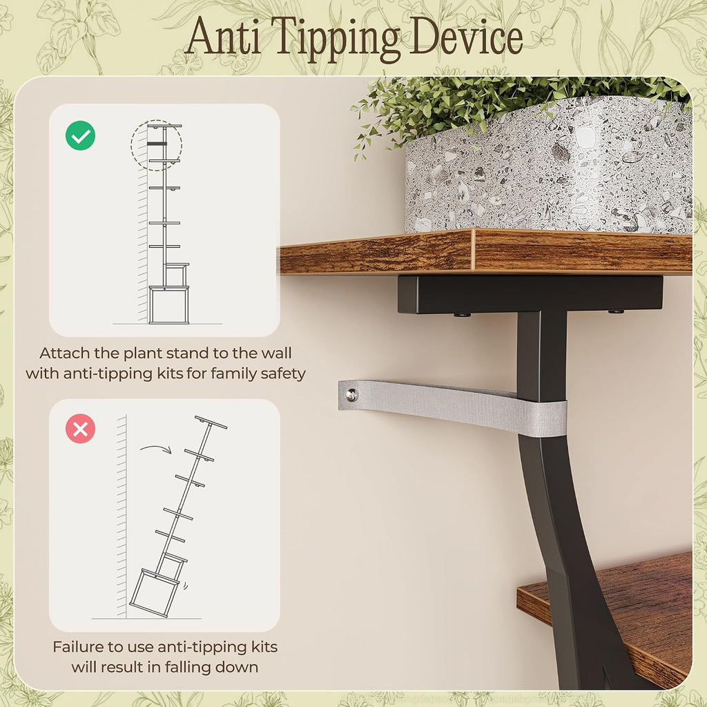 51.3 Inch Plant Stand with Grow Light, 6 Tiered Indoor Plant Shelf | Corner Plant Rack with Larger Flower Holder