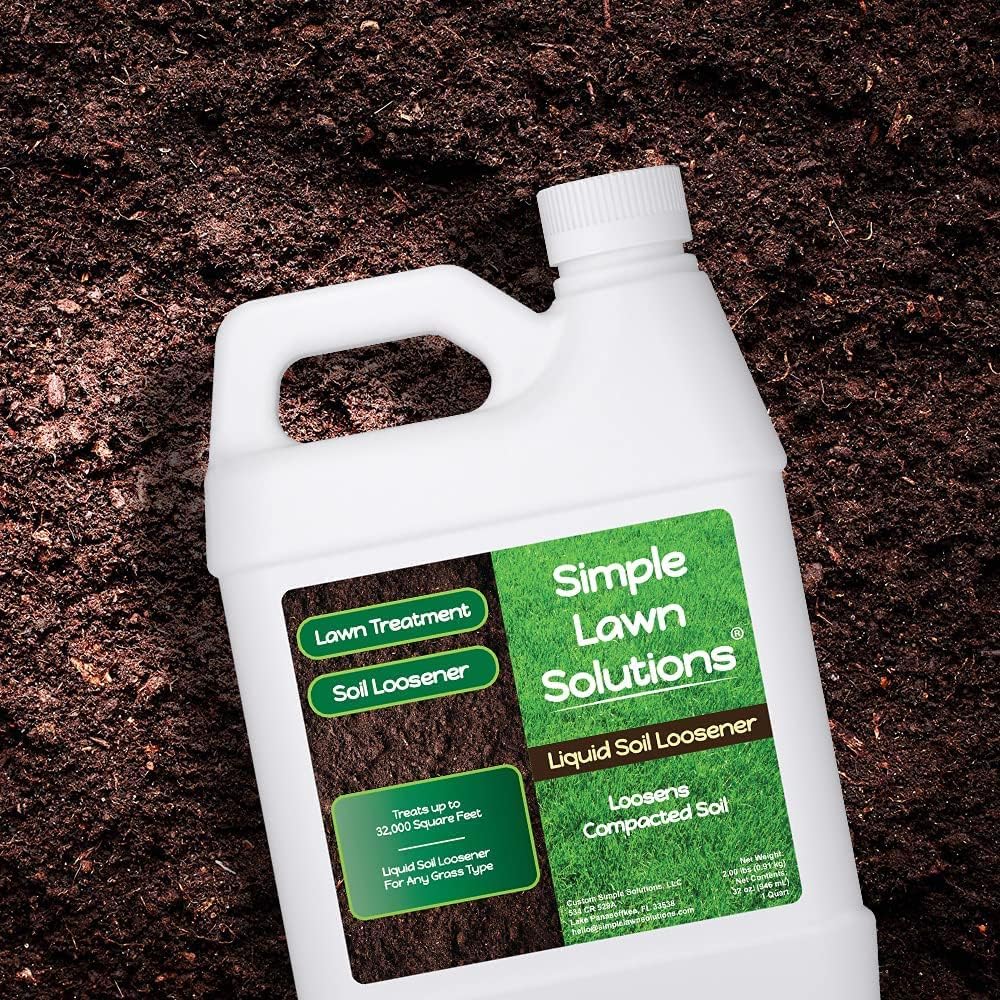 Liquid Soil Loosener- Soil Conditioner-Use alone or when Aerating with Mechanical Aerator or Core Aeration- Simple Lawn