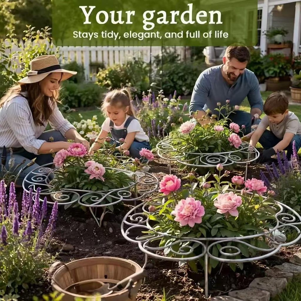 Spiral Metal Plant Support Ring, Heavy Duty Peony Cage, Rustproof Garden Support for Flowers, with 196in Hook Surface