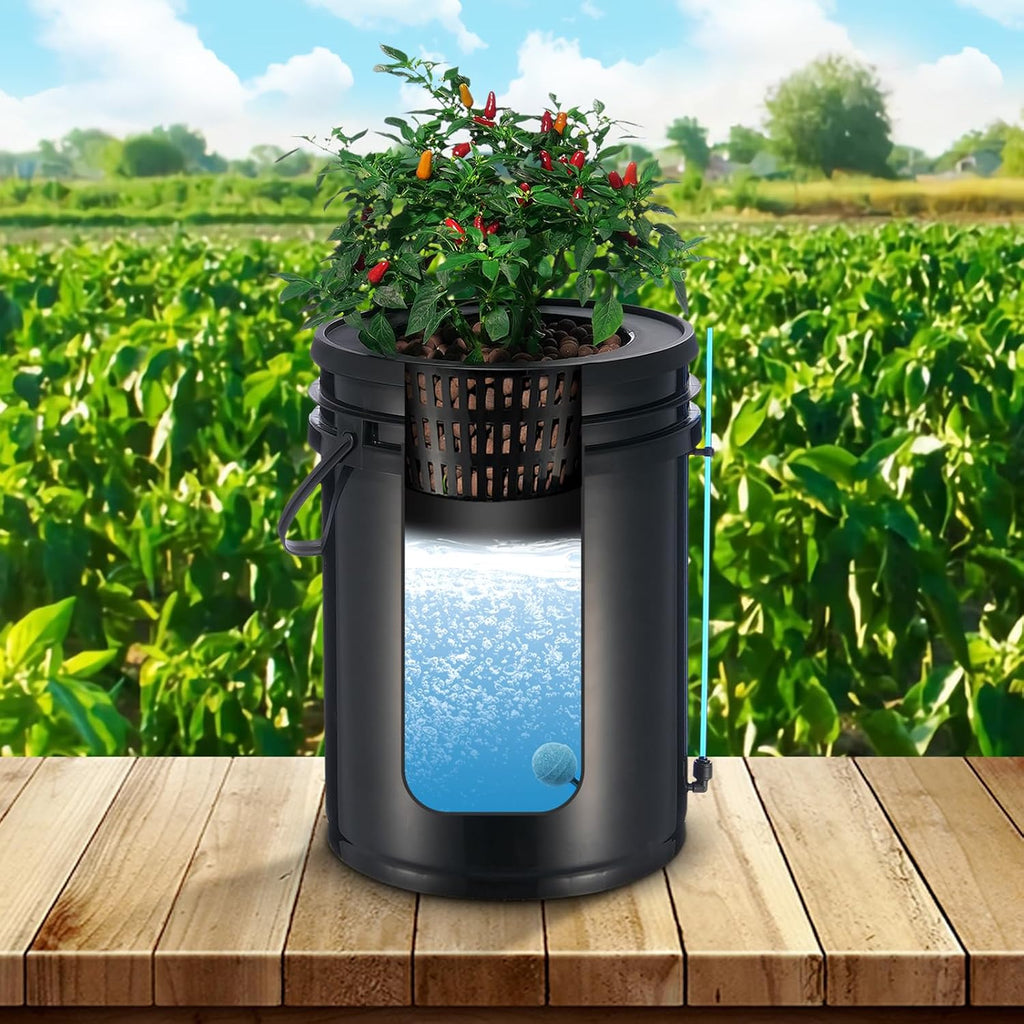 VEVOR DWC Hydroponics Grow System, Hydroponic Growing System with Top Drip Kit, Deep Water Culture 5-Gallon 2 Buckets