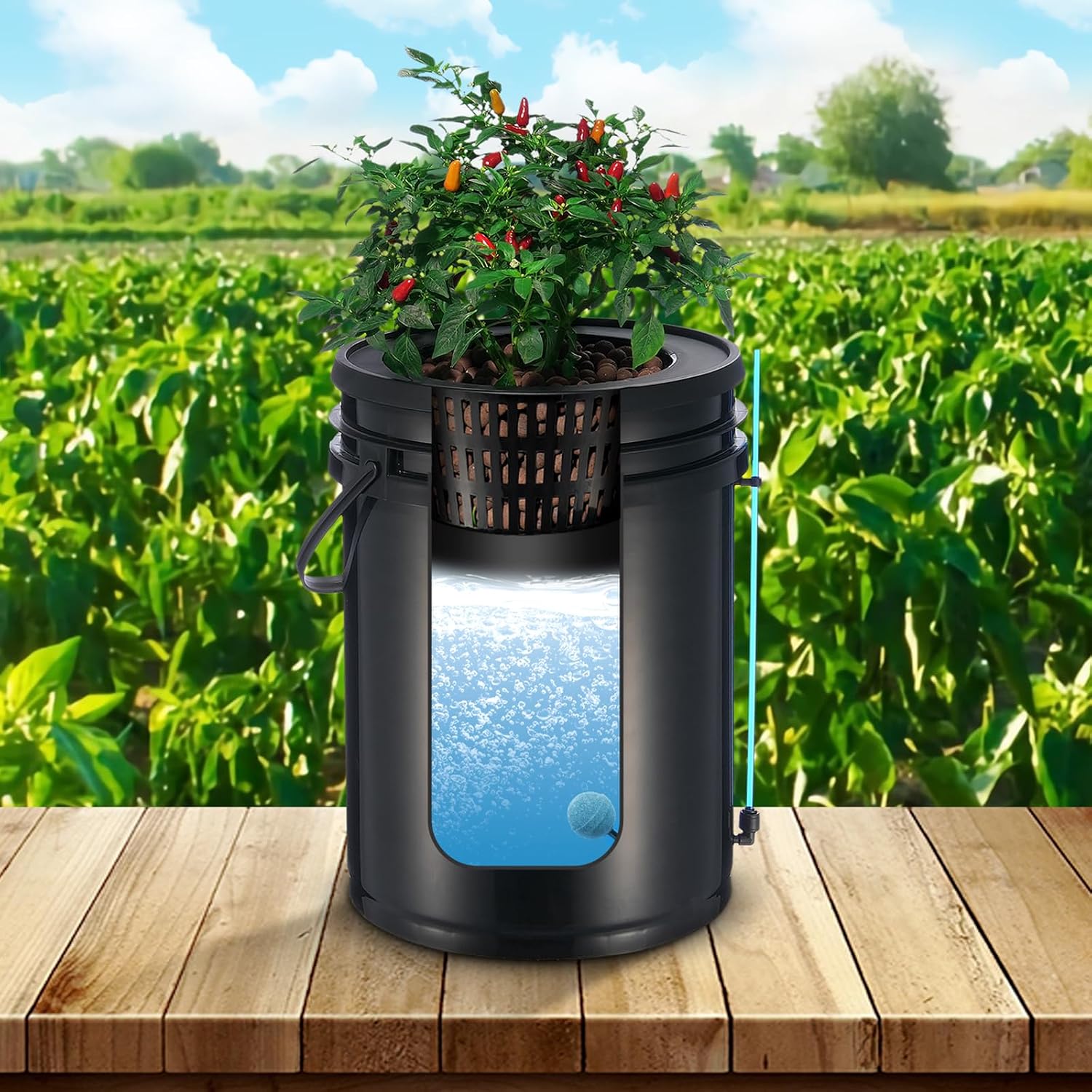 VEVOR DWC Hydroponics Grow System, Hydroponic Growing System with Top Drip Kit, Deep Water Culture 5-Gallon 2 Buckets