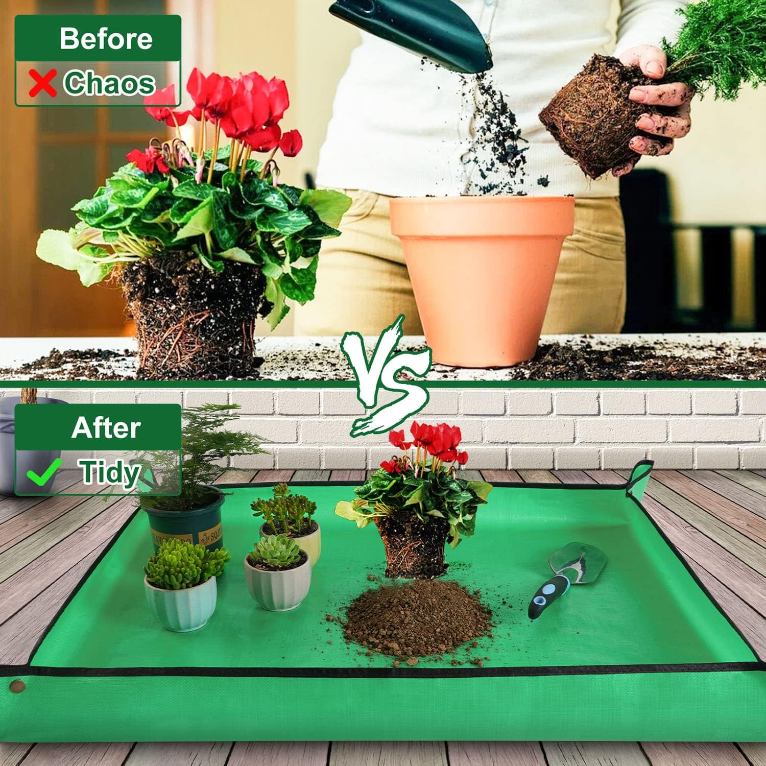 3 PCS 39.5"x 31.5" Large Repotting Mat for Indoor Plant Transplanting and Mess Control Thickened Waterproof Potting Mat