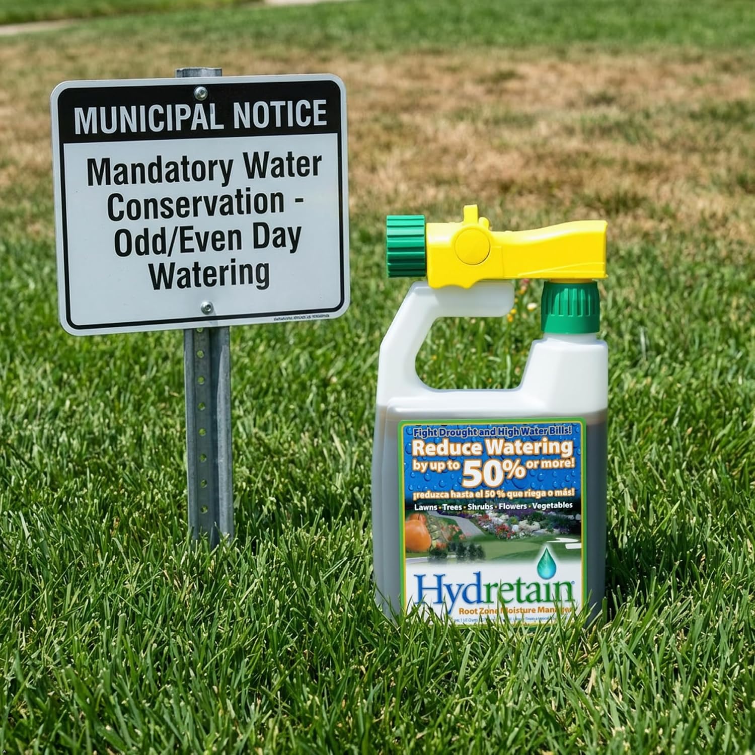 Hydretain Root Zone Moisture Manager — Converts Soil Moisture to Plant-Usable Water for Drought Protection — Reduce