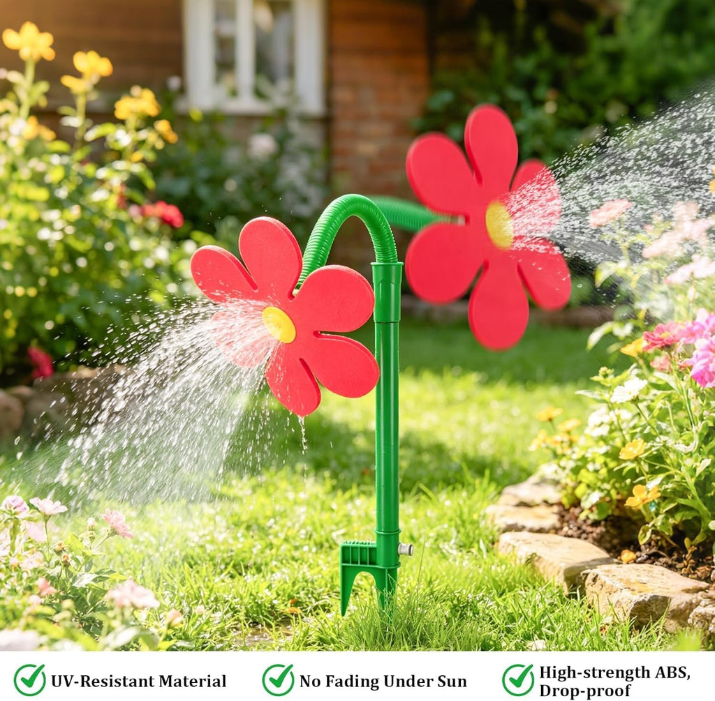 Crazy Daisy Sprinkler,360° Rotating Dancing Crazy Daisy Water Sprinkler for Lawn Garden, Funny Sunflower Water