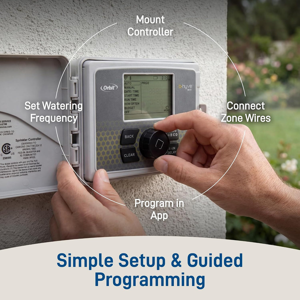 Orbit B-hyve Smart Indoor/Outdoor Sprinkler Controller - 12-Zone - App Controlled Smart Controller with Custom