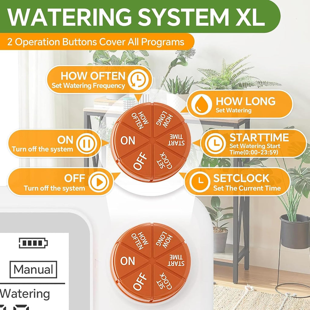 Automatic Plant Watering System for Indoor Plants, Smart Drip Irrigation Kit with Humidity Sensor,Cycle & Soak