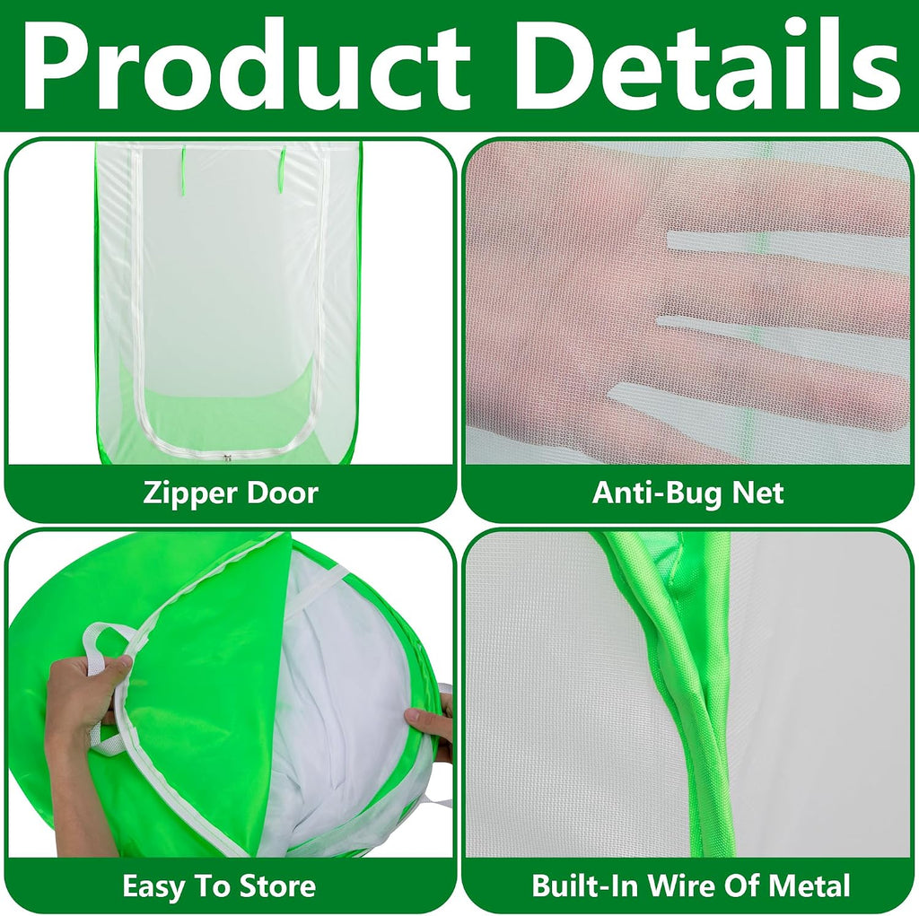 59" x 35" x 35" Pop Up Garden Mesh Plant Cover, Plant Protectors Mesh Plant Enclosure, Garden Net Cage Pest Protection