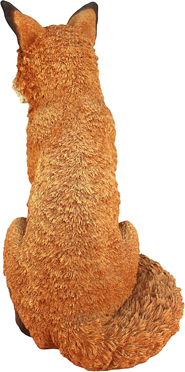 Design Toscano Simon The Woodland Fox Indoor/Outdoor Garden Statue for Patio, Pool or Lawn, 18 Inch Tall, Cast Stone