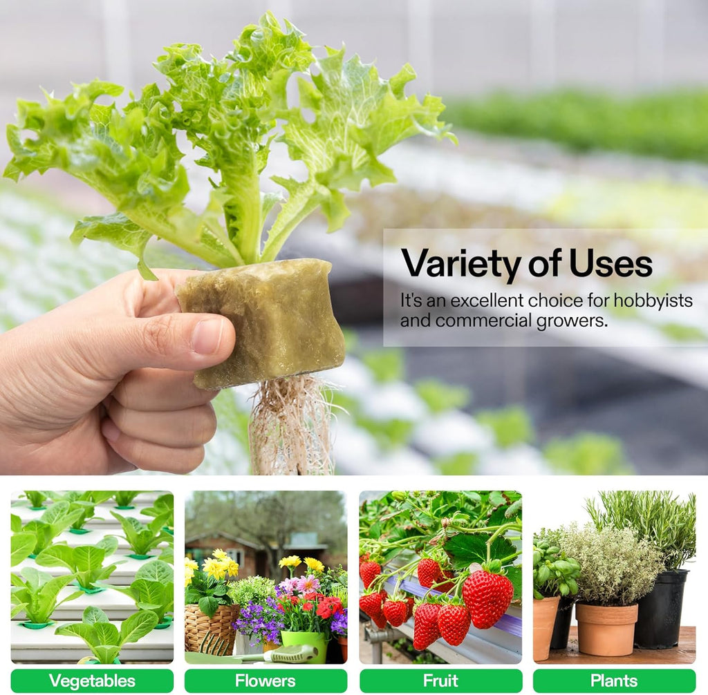 VIVOSUN 1.6" Rockwool Cubes, 4 Sheet of 112 Plugs Stonewool Starter | for Cuttings, Clone, Plant Propagation, Seed