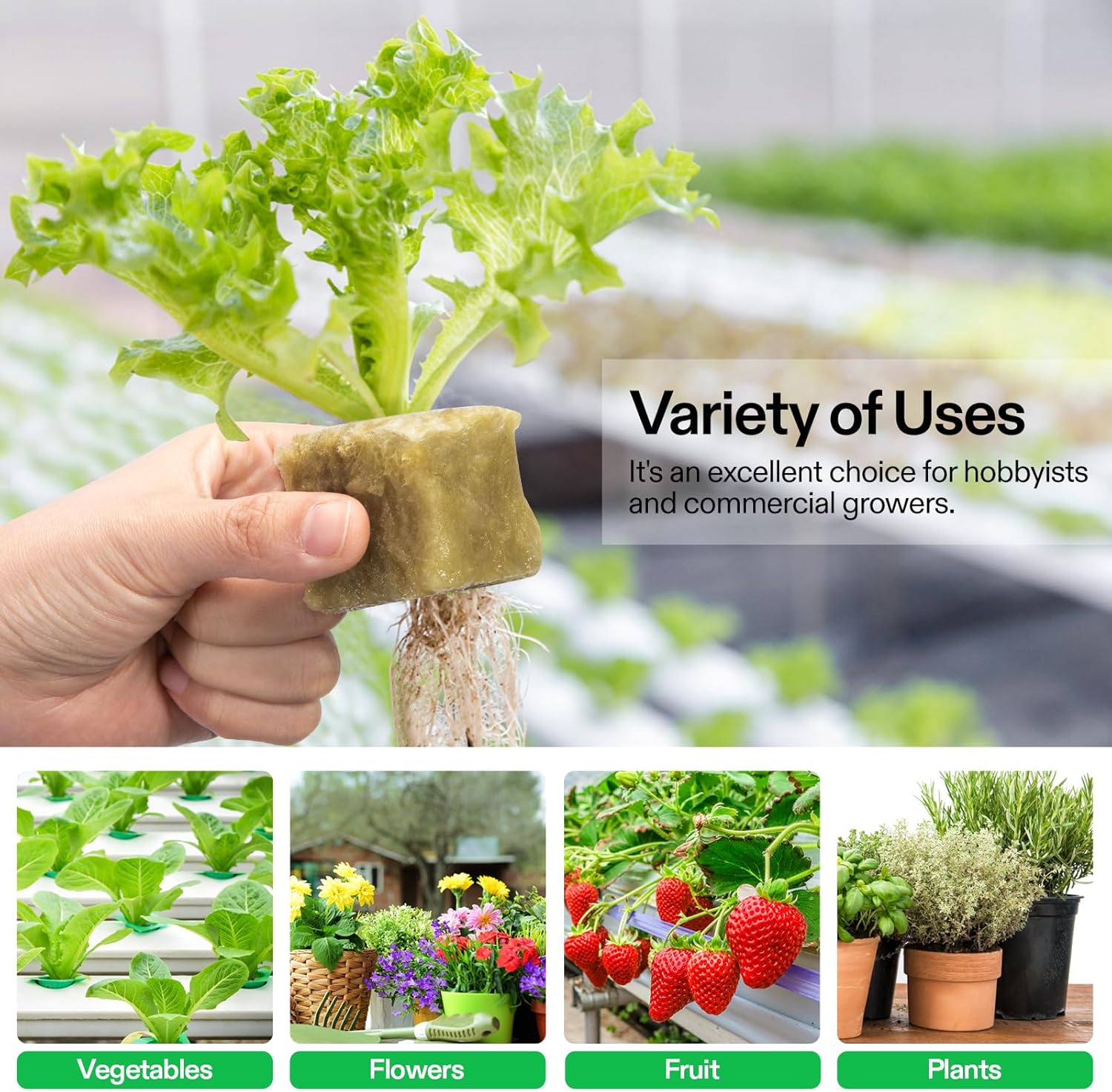 VIVOSUN 1.6" Rockwool Cubes, 4 Sheet of 112 Plugs Stonewool Starter | for Cuttings, Clone, Plant Propagation, Seed