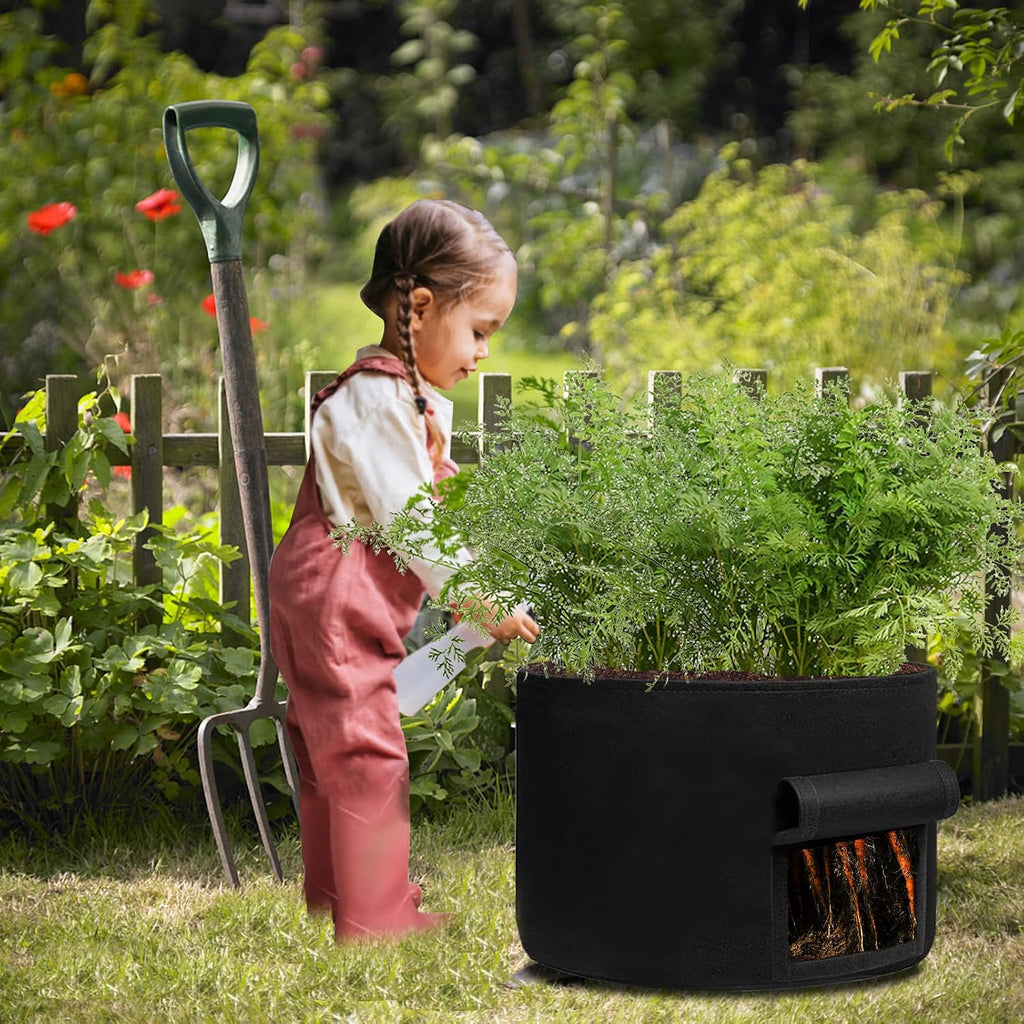 TCBWFY 20Gallon Potato Grow Bags with 2 Flaps,4 Pack Heavy Duty 14oz/yd² Potato Grow Bags,Planting Bag with Sturdy