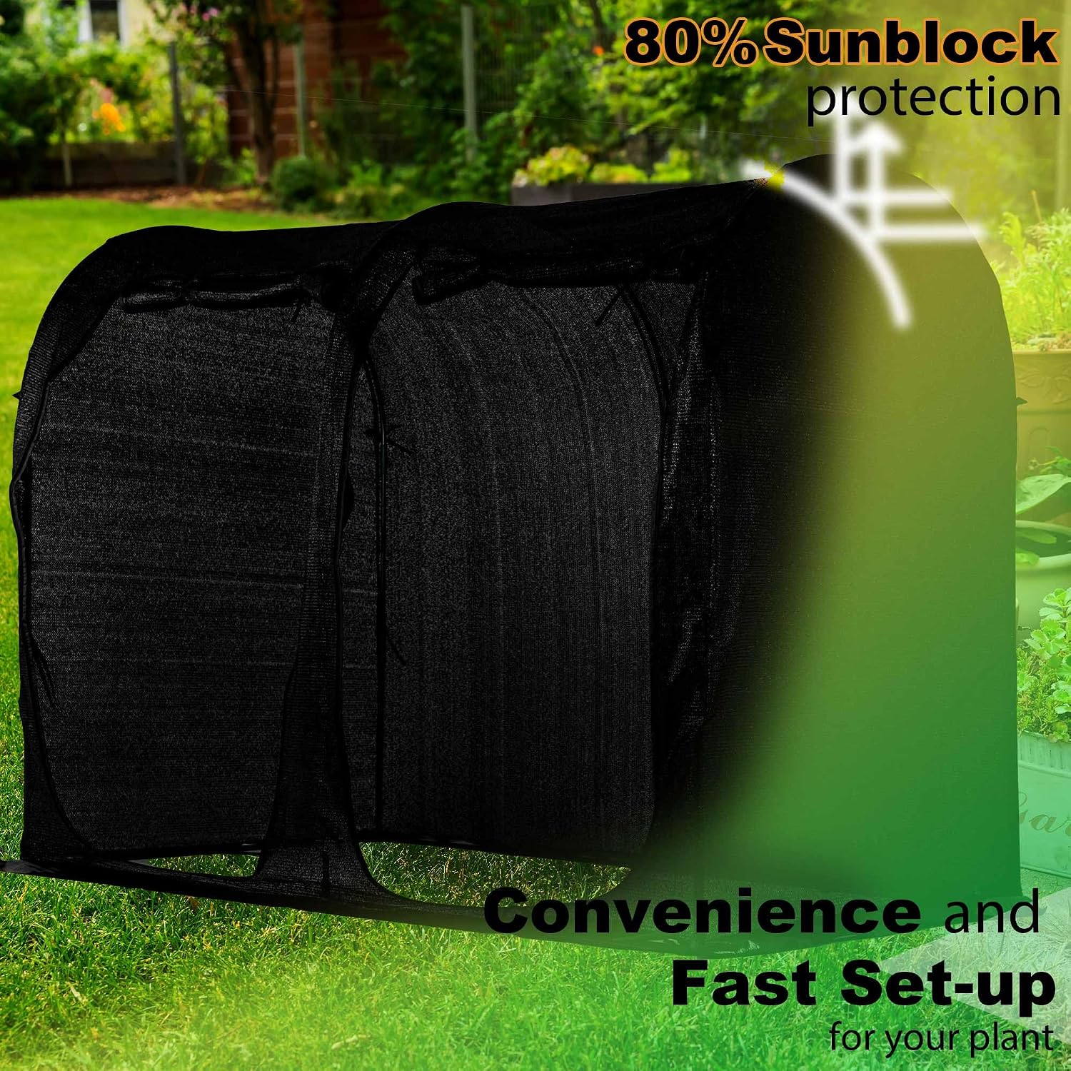 Large Tunnel 8.2'x4' Sunshade Cloth Gardening Net,Easy Set up 6FT Tall Crops Shade Net Cover, UV Resistant Plant 80%