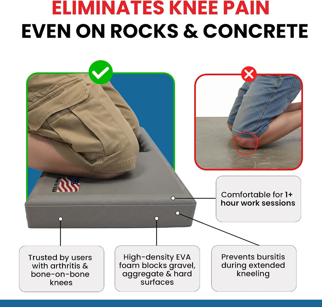 Aquamentor Kneeling Pad - Made in The USA - Firm, Durable and Thick Garden or Mechanics Foam Kneeling Pad, Great for