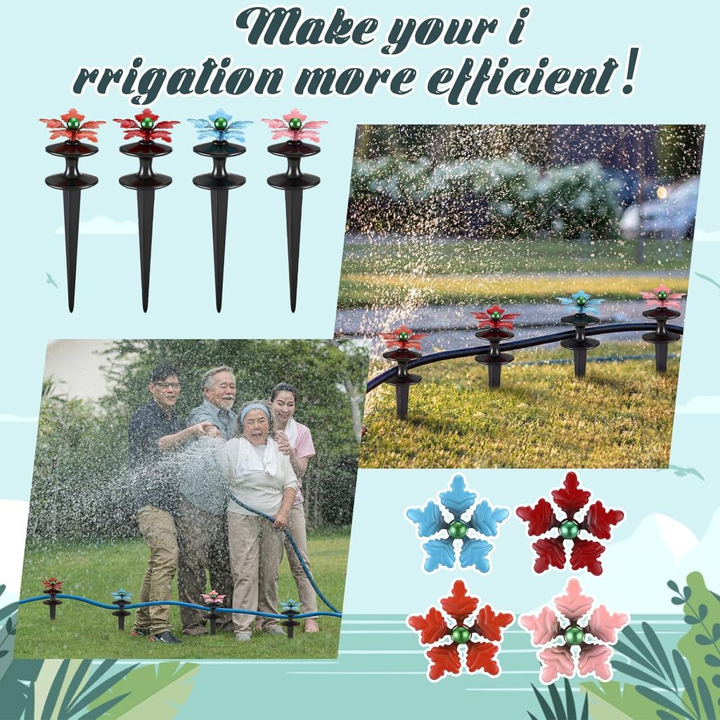 Zonon 4 Packs Hose Guide Spike Decorative Flower Cast Iron 11-inch Metal Heavy Duty Garden Hose Guide Stakes Heavy Duty