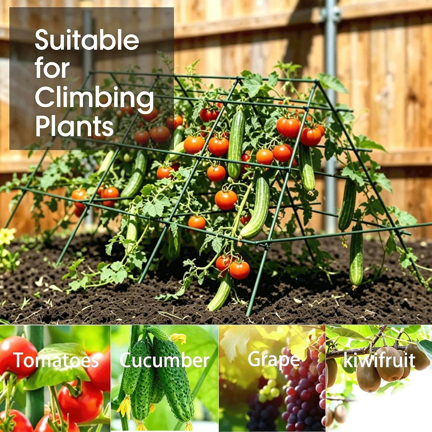 Orgrimmar 26 PCS 48" Garden Stakes 4ft Plastic Coated Climbing Plant Support Stakes Climbing Frame for Tomato Cucumber