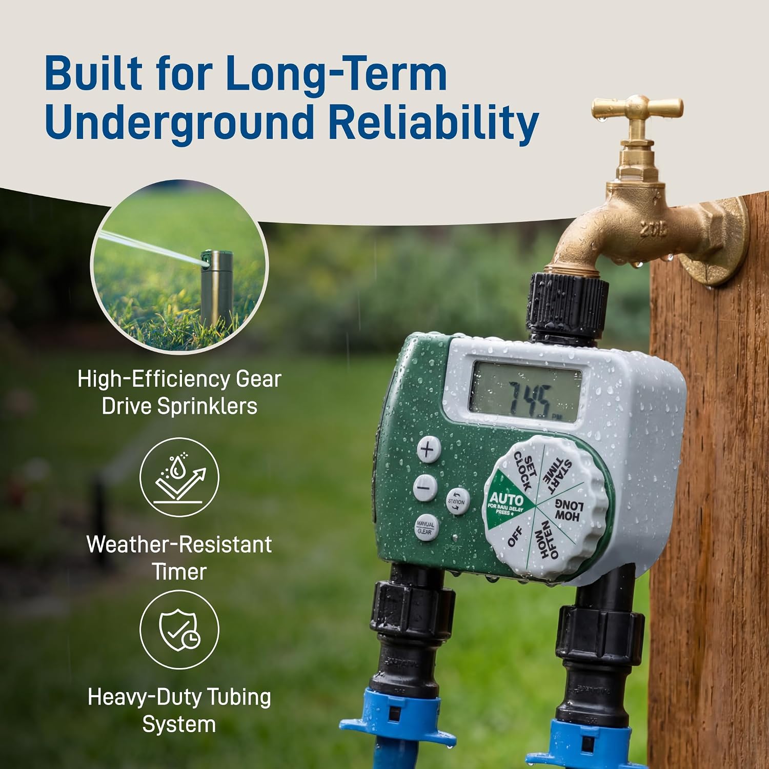 Orbit 2-Zone All-in-One Automatic Watering System - Automatic Sprinkler System for Yard Irrigation Setup - DIY Lawn Kit
