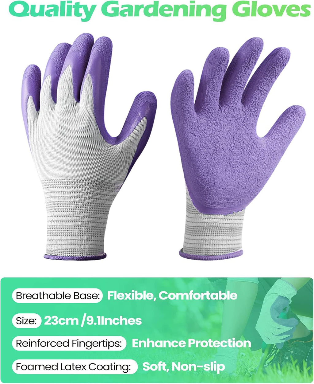 Irenare 24 Pairs Gardening Gloves Bulk for Women Ladies Breathable Rubber Coated Garden Glove for Yard Outdoor Work