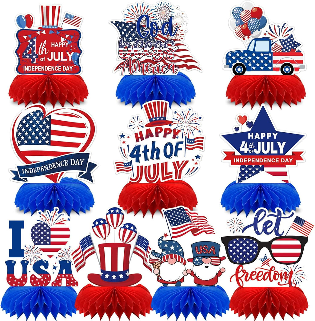 4th of July Decorations, 10PCS Patriotic Centerpiece for Table