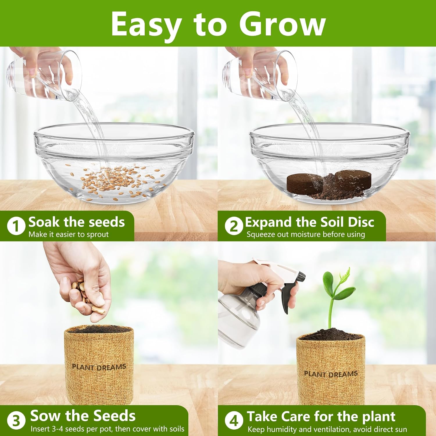 Bonsai Tree Kit, Bonsai Starter Kit with Seeds & Tools, Tree Live Plants Indoor, Gardening Gifts for Women Men Mom